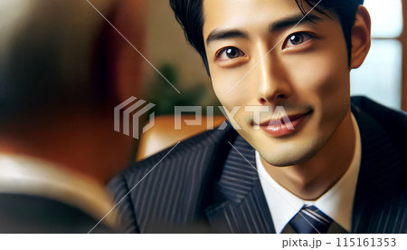 クライアントと面談する若い男性弁護士 クライアントと面談する若い男性弁護士 115161353
