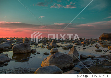 Baltic sea at magenta sunset Baltic sea at magenta sunset 115161401