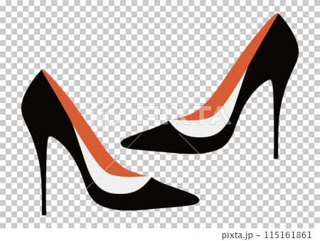 Illustration of black high heels 115161861