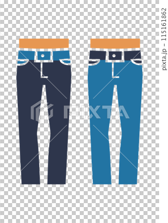 Illustration of people wearing jeans of different colors 115161862