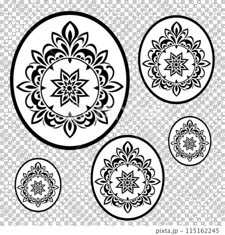 floral ornament on gray background 115162245