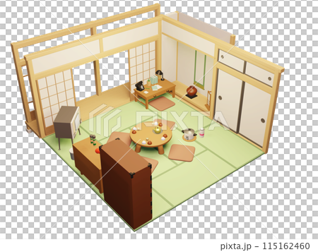 Illustration of a Showa retro room 115162460