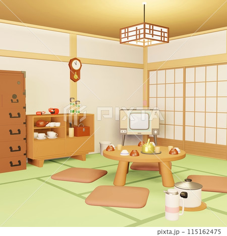 昭和レトロな部屋のイラストのイラスト素材 [115162475] - PIXTA