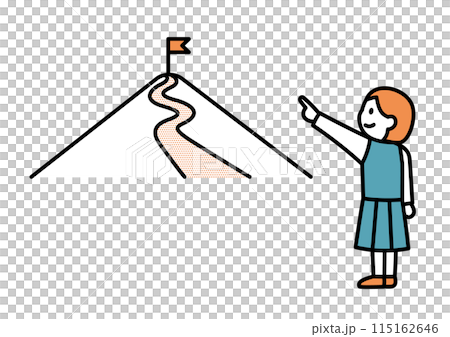 目標を定める女子生徒のシンプルなイラスト 115162646