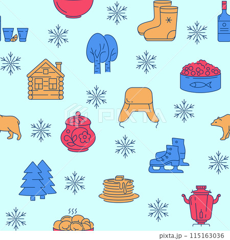 Seamless pattern with Russia national symbols Seamless pattern with Russia national symbols 115163036