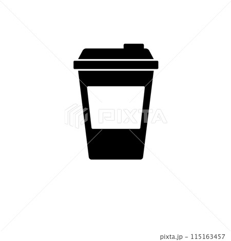 Take Away Coffee, Cup To Go Solid Flat Vector Icon Isolated on White Background Take Away Coffee, Cup To Go Solid Flat Vector Icon Isolated on White Background 115163457
