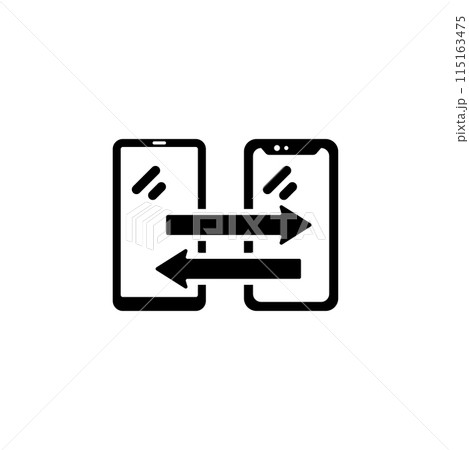 Contactless Payment Mobile Phones, Transferring Money Solid Flat Vector Icon Isolated on White Background 115163475