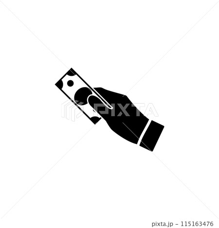 Money on Hand, Payment, Buying Solid Flat Vector Icon Isolated on White Background Money on Hand, Payment, Buying Solid Flat Vector Icon Isolated on White Background 115163476