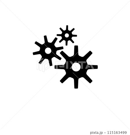 Settings with Additional Gears Solid Flat Vector Icon Isolated on White Background 115163499