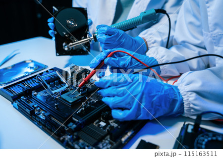 Repairing and upgrade mobile phone, electronic, computer hardware and technology concept. 115163511