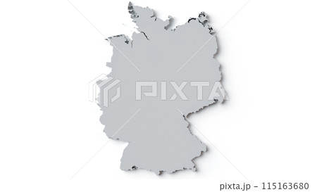 3D Rendering of Germany Map without state borders 115163680