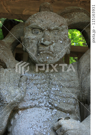 富貴寺仁王門の石造仁王像吽形 115163931