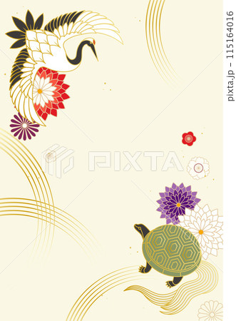 鶴と亀と和花の背景イラスト素材 ベクター 敬老の日 縁起物 長寿 寿 祝い 鶴と亀と和花の背景イラスト素材 ベクター 敬老の日 縁起物 長寿 寿 祝い 115164016