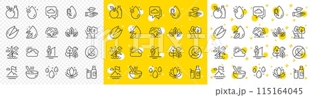Outline Cook, Vitamin e and Deckchair line icons pack for web with Water drop, Leaf, Pistachio nut line icon. Milk, Mountain flag, Apple pictogram icon. Organic tested, Lotus, No alcohol. Vector Outline Cook, Vitamin e and Deckchair line icons pack for web with Water drop, Leaf, Pistachio nut line icon. Milk, Mountain flag, Apple pictogram icon. Organic tested, Lotus, No alcohol. Vector 115164045