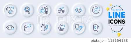 Support, Best friend and Blood line icons for web app. Pack of Helping hand, Electric app, Myopia pictogram icons. Search people, Smile, Strategy signs. Leadership, Wash hands. Vector Support, Best friend and Blood line icons for web app. Pack of Helping hand, Electric app, Myopia pictogram icons. Search people, Smile, Strategy signs. Leadership, Wash hands. Vector 115164188