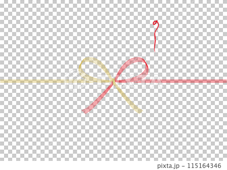 水引蝴蝶結紅色和金色 noshi 115164346