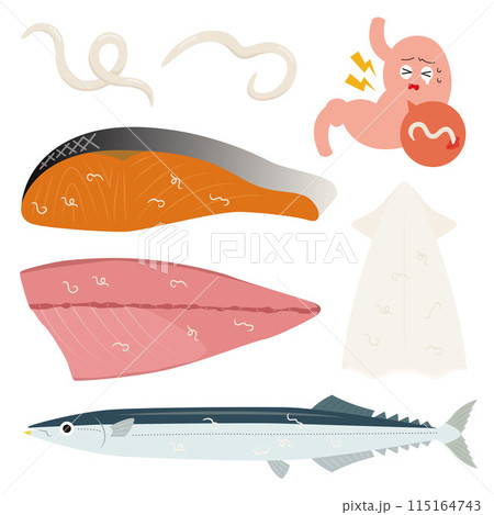 アニサキスのイラスト 115164743