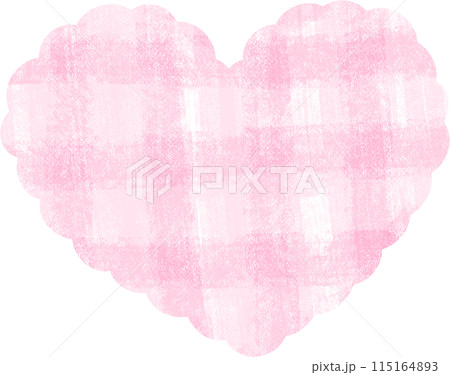 Cute coquette pink plaid heart shape 115164893