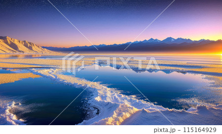 salt lake sunset 115164929