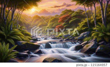 fantastic tropical sunset 115164957