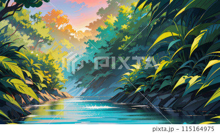 fantastic tropical sunset 115164975