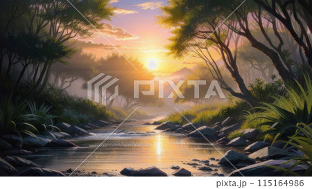 fantastic tropical sunset 115164986