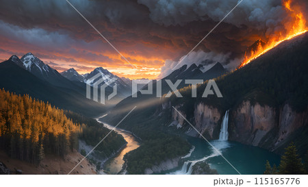 river in mountains 115165776