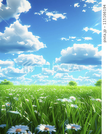 爽やかな夏の草原 115166194