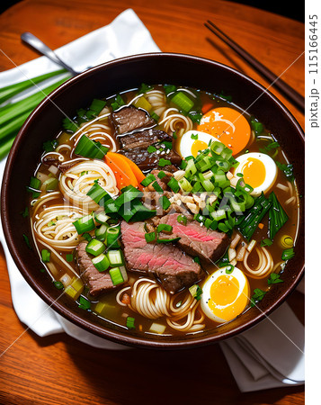 Japanese ramen soup 115166445