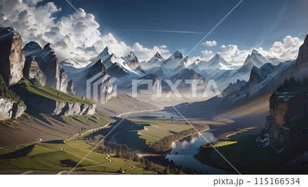 river in mountains 115166534