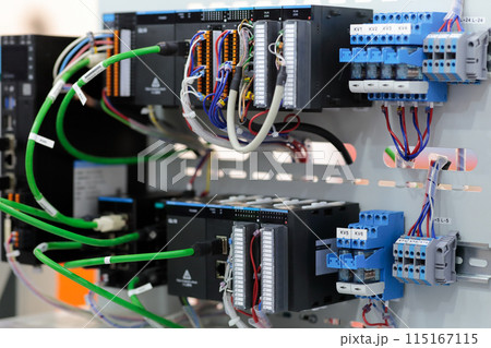 PLC based industrial automation system close up 115167115