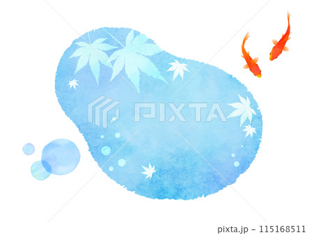 水彩タッチの金魚イラスト 夏イメージ 水彩タッチの金魚イラスト 夏イメージ 115168511