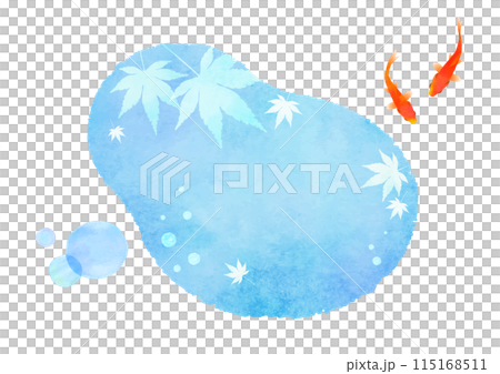水彩タッチの金魚イラスト 夏イメージ 水彩タッチの金魚イラスト 夏イメージ 115168511