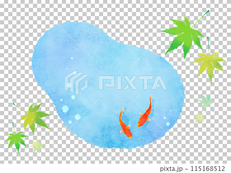 Watercolor goldfish illustration Summer image 115168512