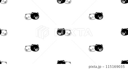 bear polar seamless pattern teddy face head vector pet cartoon doodle gift wrapping paper tile background repeat wallpaper scarf isolated illustration  115169035