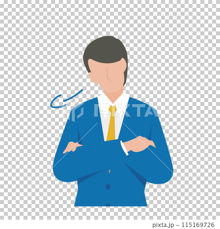 A male business person who is sighing and having trouble A male business person who is sighing and having trouble 115169726