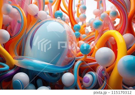 Colorful Abstract Fluid Shapes 115170312