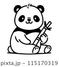 癒しのパンダイラスト - 手書き風デザイン 115170319