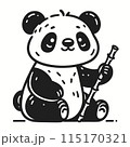 シンプルで可愛いパンダの手書き風イラスト 115170321