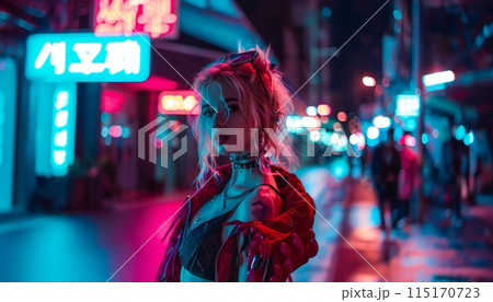 Cyberpunk beauty from the digital world 115170723
