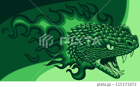 vector illustration of Viper Snake with Flame 115171872