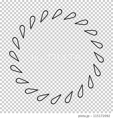 Illustration of a circular decorative frame of water drops 115172092