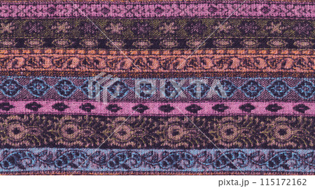 Nepalese textile background. Woven ethnic fabric texture Nepalese textile background. Woven ethnic fabric texture 115172162