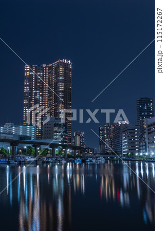 東京港区芝浦港南地区の夜景 東京港区芝浦港南地区の夜景 115172267