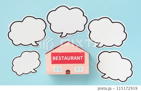 レストランと吹き出し　restaurant　店舗　外食　飲食店 115172919