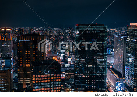 梅田スカイビルから見る大阪の夜景 115173488