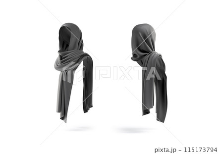 Blank black female shayla mockup, back side view 115173794