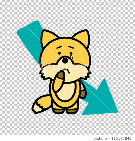 Fox and down arrow Fox and down arrow 115173842