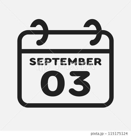 Icon page calendar day - 3 September Icon page calendar day - 3 September 115175124