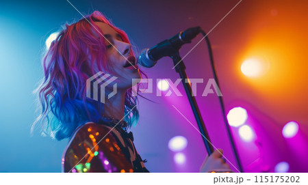 A girl performs on stage. 115175202